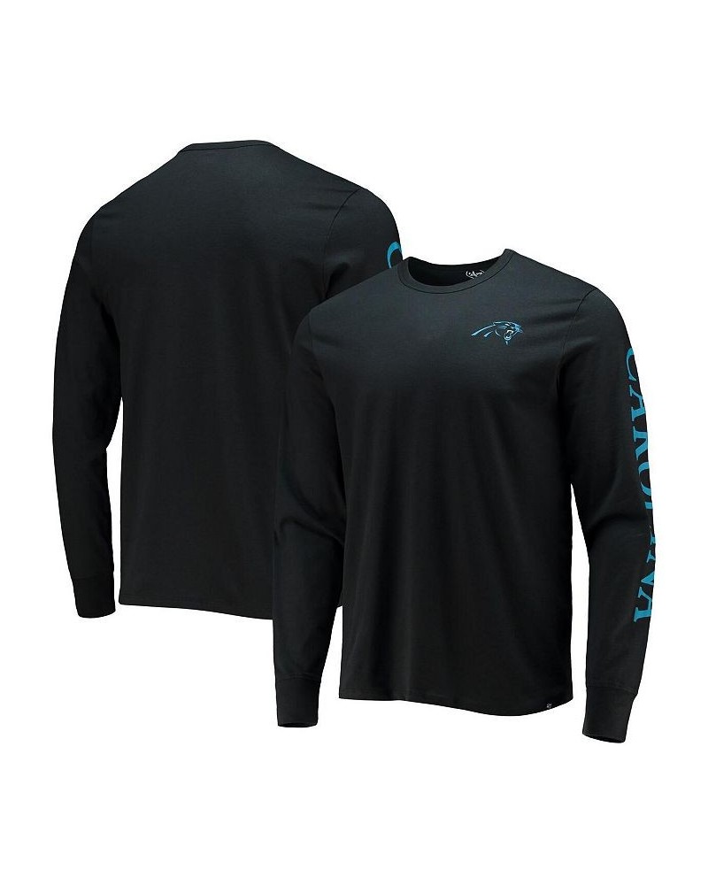 Men's '47 Black Carolina Panthers Franklin Long Sleeve T-shirt $28.79 T-Shirts