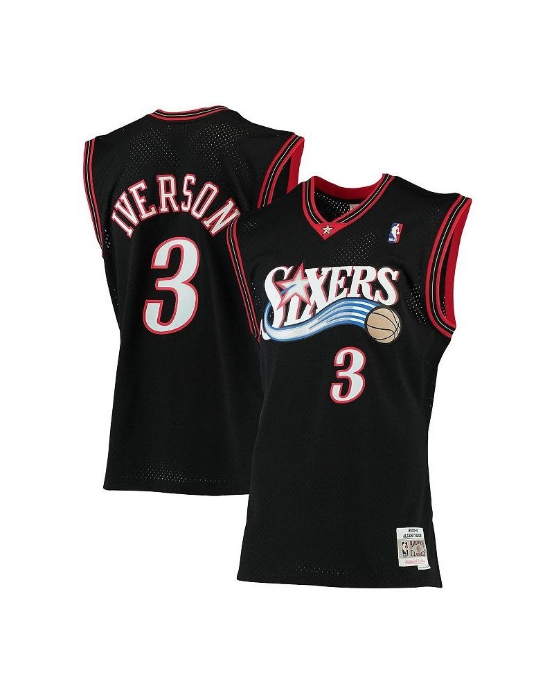 Men's Allen Iverson Black Philadelphia 76ers Big and Tall Hardwood Classics Jersey $69.00 Jersey