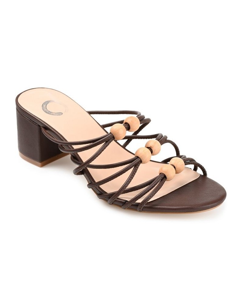 Women's Kennadi Beaded Sandals Brown $42.75 Shoes