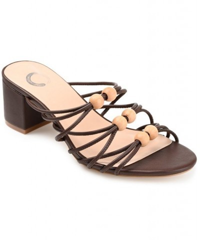 Women's Kennadi Beaded Sandals Brown $42.75 Shoes