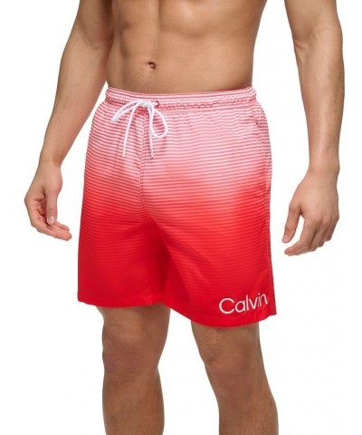 Calvin Kelin Men's Regular-Fit OmbrÉ Gradient Stripe UPF 50+ 7" Swim Trunks PD05 $20.05 Swimsuits