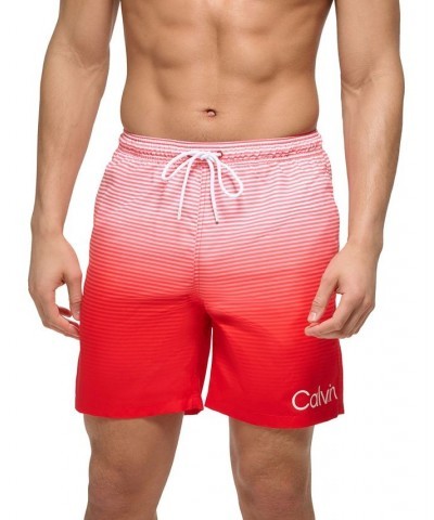 Calvin Kelin Men's Regular-Fit OmbrÉ Gradient Stripe UPF 50+ 7" Swim Trunks PD05 $20.05 Swimsuits