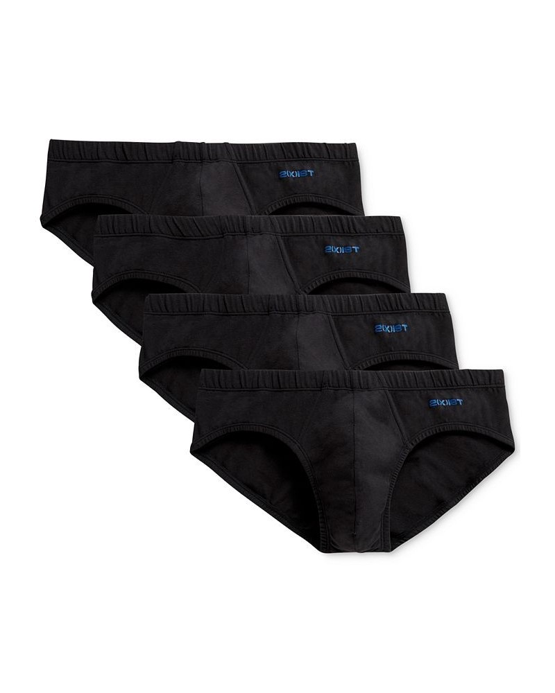 Men's 4 Pack Stretch Cotton Bikini Briefs Black $28.42 Underwear