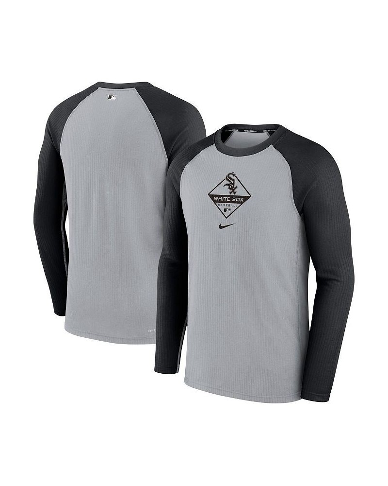 Men's Gray, Black Chicago White Sox Game Authentic Collection Performance Raglan Long Sleeve T-shirt $26.00 T-Shirts