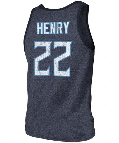 Men's Derrick Henry Navy Tennessee Titans Name Number Tri-Blend Tank Top $27.25 T-Shirts