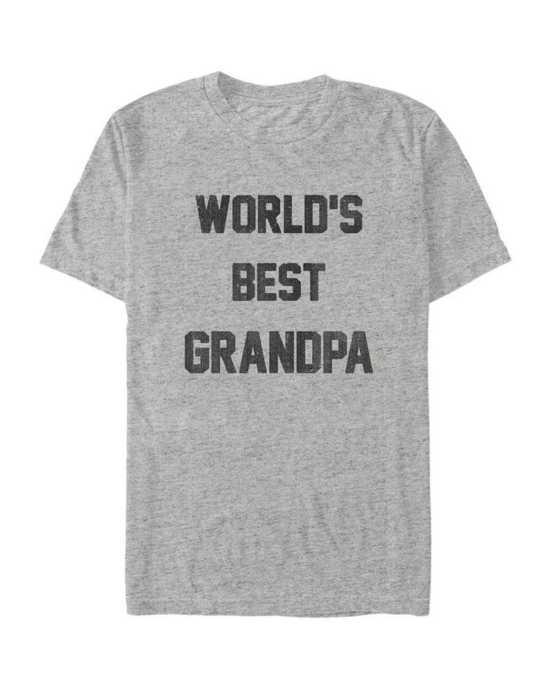 Men's Worlds Best Grandpa Short Sleeve Crew T-shirt Gray $16.45 T-Shirts