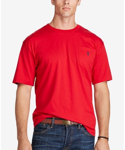 Men's Big & Tall Crew-Neck Pocket T-Shirt Red $34.45 T-Shirts