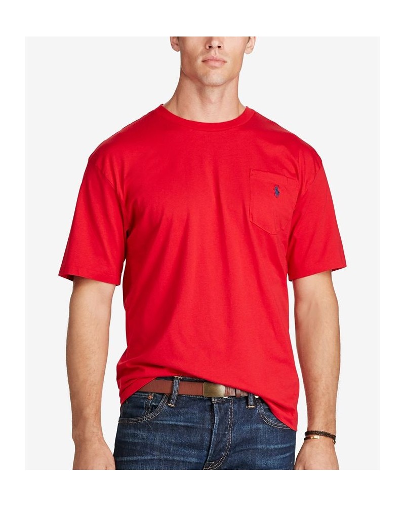 Men's Big & Tall Crew-Neck Pocket T-Shirt Red $34.45 T-Shirts