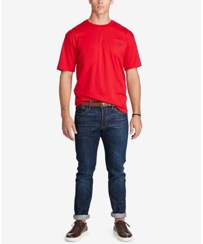 Men's Big & Tall Crew-Neck Pocket T-Shirt Red $34.45 T-Shirts