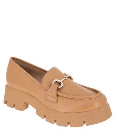 Women's Raylin Platform Loafer Tan Leather $65.33 Shoes