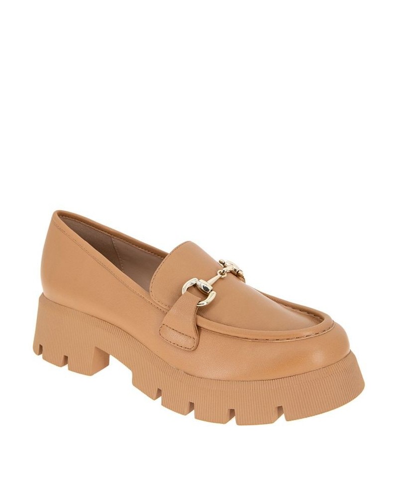 Women's Raylin Platform Loafer Tan Leather $65.33 Shoes