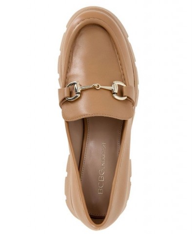 Women's Raylin Platform Loafer Tan Leather $65.33 Shoes