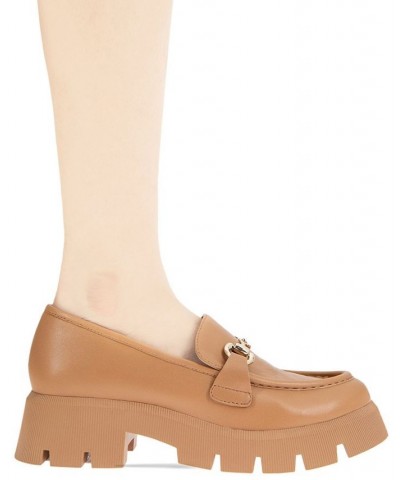 Women's Raylin Platform Loafer Tan Leather $65.33 Shoes