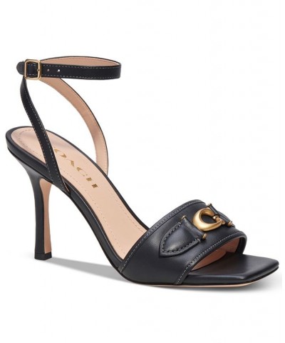 Women's Kyra Ankle-Strap "C" Dress Sandals Black $106.60 Shoes