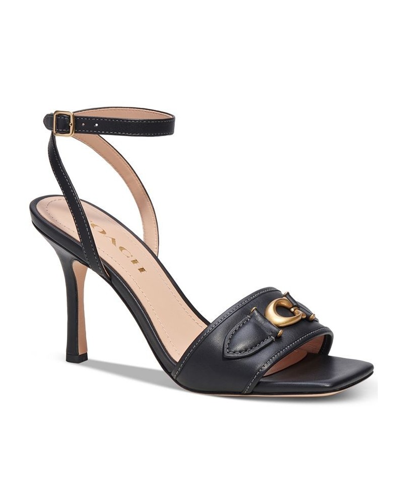 Women's Kyra Ankle-Strap "C" Dress Sandals Black $106.60 Shoes