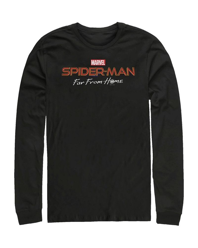 Marvel Men's Spider-Man Far From Home Logo, Long Sleeve T-shirt Black $16.00 T-Shirts