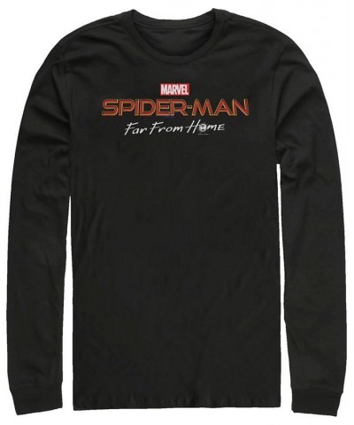 Marvel Men's Spider-Man Far From Home Logo, Long Sleeve T-shirt Black $16.00 T-Shirts