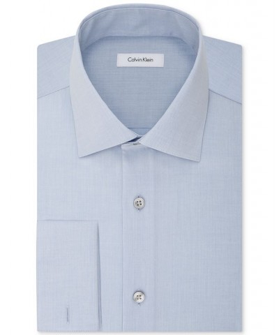 Men's Classic-Fit Non-Iron Performance French Cuff Dress Shirt Blue $28.86 Dress Shirts