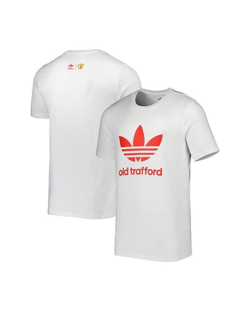 Men's White Manchester United Old Trafford Trefoil T-shirt $16.45 T-Shirts