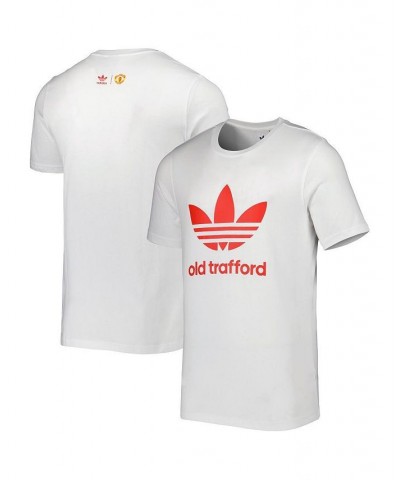 Men's White Manchester United Old Trafford Trefoil T-shirt $16.45 T-Shirts