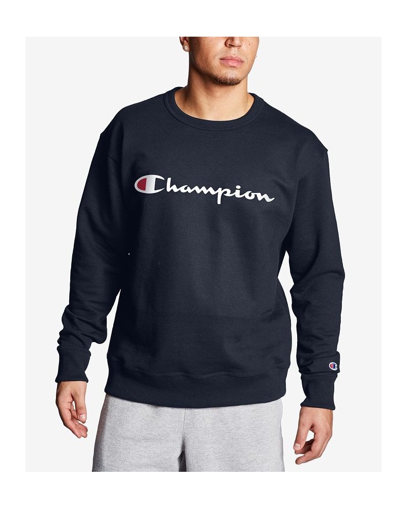 Men's Powerblend Fleece Logo Sweatshirt Navy $21.85 Sweatshirt