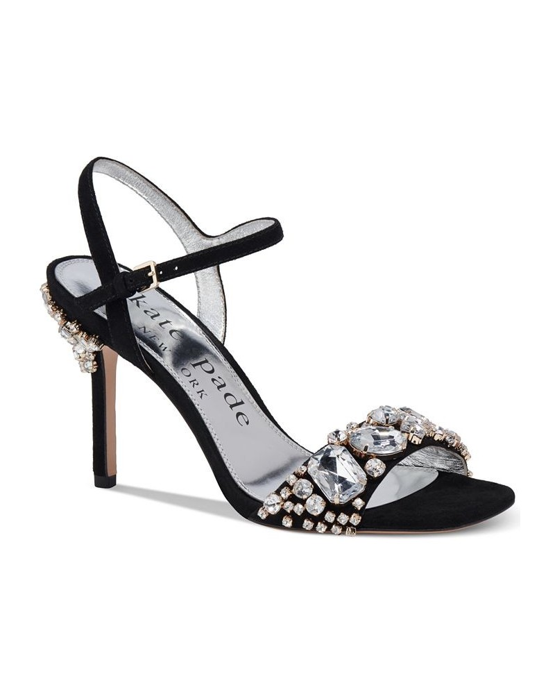 Women's Treasure Embellished Ankle-Strap Dress Sandals Black $135.52 Shoes