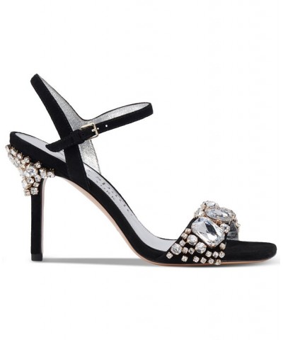 Women's Treasure Embellished Ankle-Strap Dress Sandals Black $135.52 Shoes