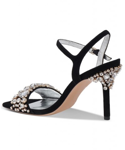 Women's Treasure Embellished Ankle-Strap Dress Sandals Black $135.52 Shoes