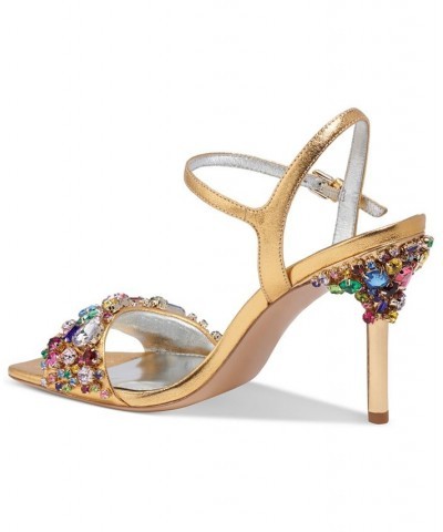 Women's Treasure Embellished Ankle-Strap Dress Sandals Black $135.52 Shoes