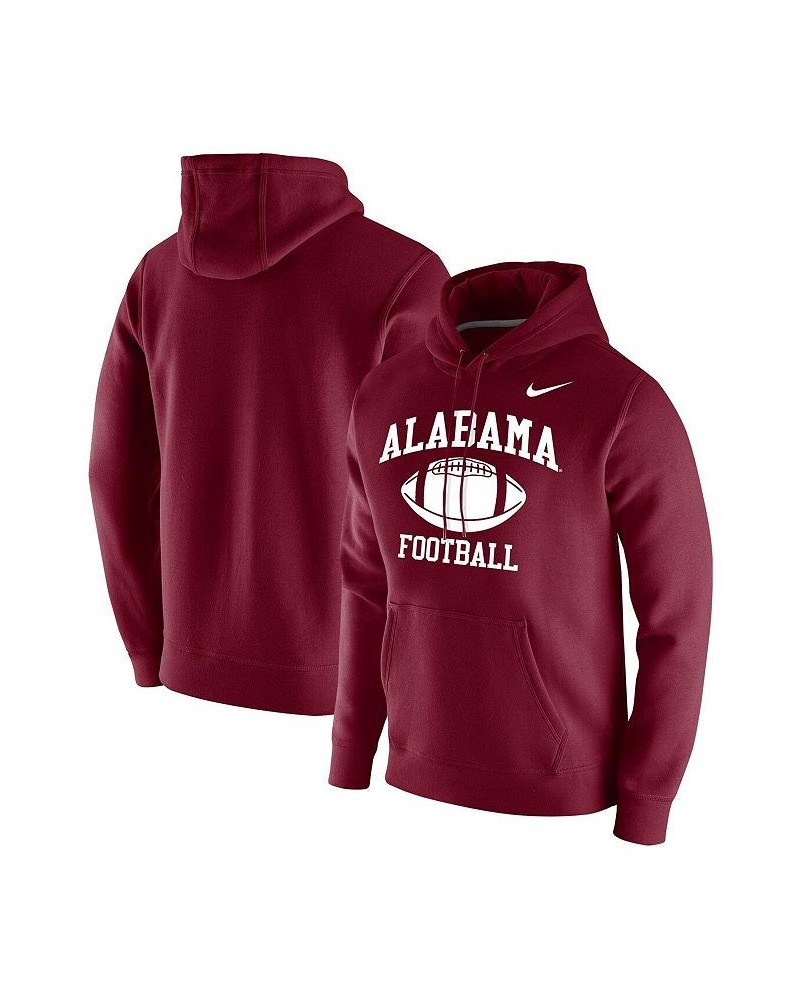 Men's Crimson Alabama Crimson Tide Retro Football Club Fleece Pullover Hoodie $45.89 Sweatshirt