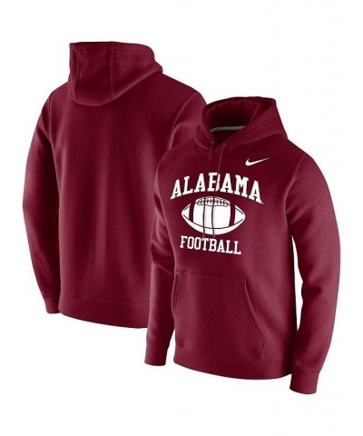 Men's Crimson Alabama Crimson Tide Retro Football Club Fleece Pullover Hoodie $45.89 Sweatshirt