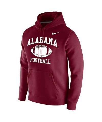 Men's Crimson Alabama Crimson Tide Retro Football Club Fleece Pullover Hoodie $45.89 Sweatshirt