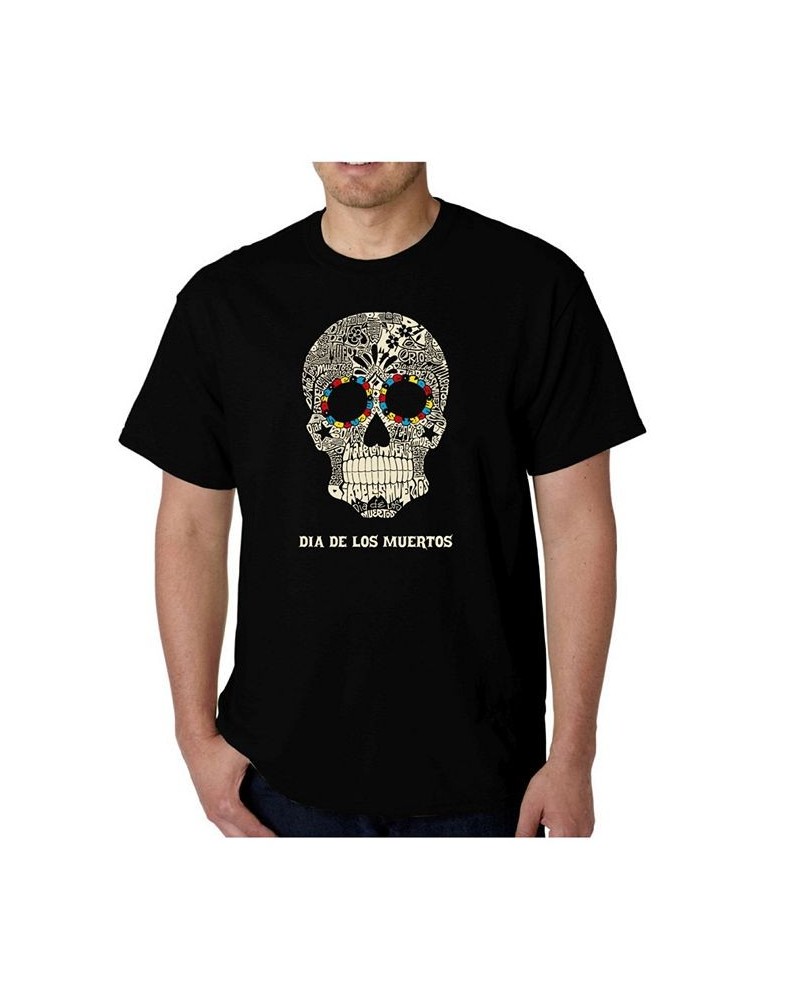 Men's Word Art - Dia De Los Muertos T-Shirt Black $18.54 T-Shirts