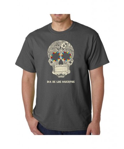 Men's Word Art - Dia De Los Muertos T-Shirt Black $18.54 T-Shirts