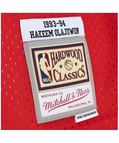 Men's Hakeem Olajuwon Navy, Red Houston Rockets Hardwood Classics 1993-94 Split Swingman Jersey $53.28 Jersey