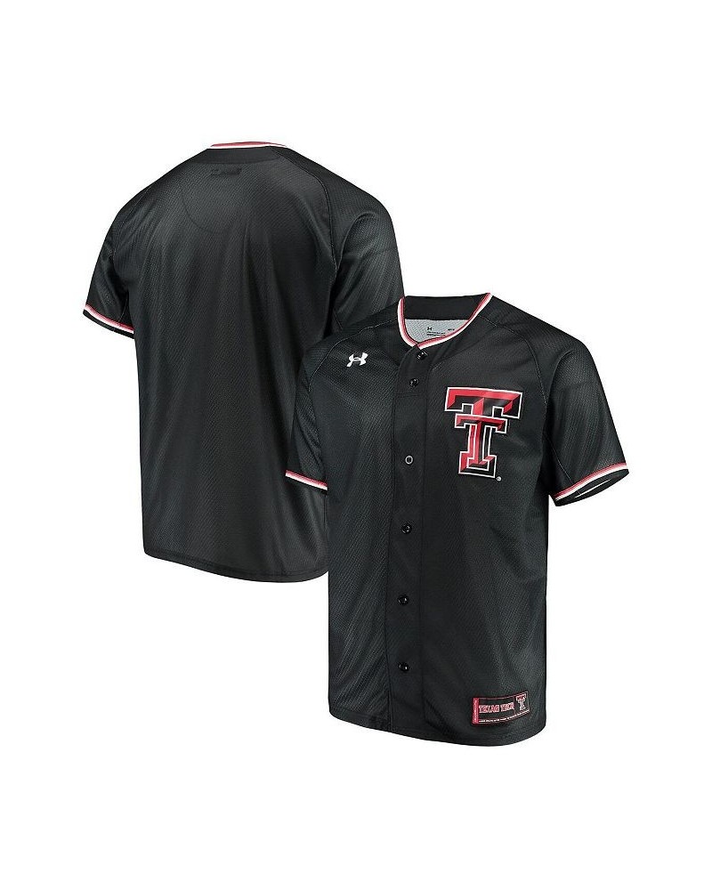 Men's Black Texas Tech Red Raiders Performance Replica Baseball Jersey $35.70 Jersey