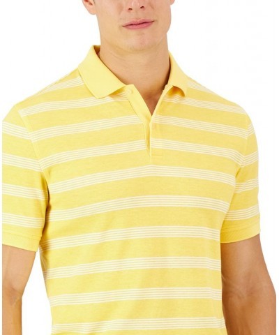 Men's Retro Stripe Polo Yellow $13.49 Polo Shirts