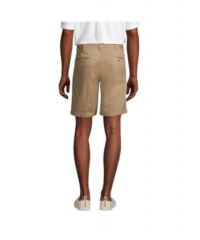 Men's Comfort Waist Pleated 9 Inch No Iron Chino Shorts Tan/Beige $29.38 Shorts