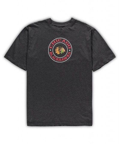 Men's Red, Heathered Charcoal Chicago Blackhawks Big and Tall T-shirt and Shorts Sleep Set $40.79 Pajama