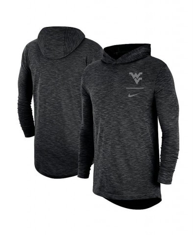 Men's Black West Virginia Mountaineers Slub Performance Long Sleeve Hoodie T-shirt $32.90 T-Shirts