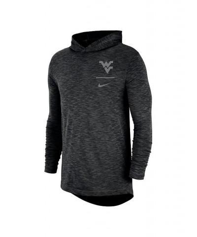 Men's Black West Virginia Mountaineers Slub Performance Long Sleeve Hoodie T-shirt $32.90 T-Shirts