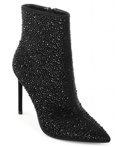 Women's Alexis Rhinestone Booties Black $52.80 Shoes