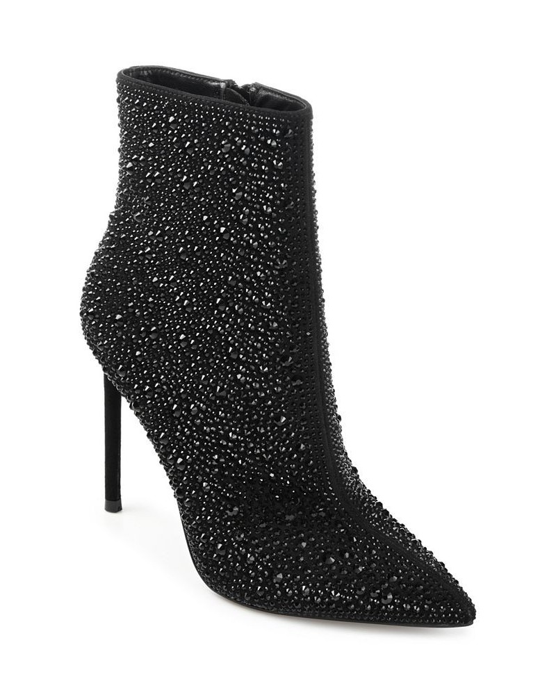 Women's Alexis Rhinestone Booties Black $52.80 Shoes