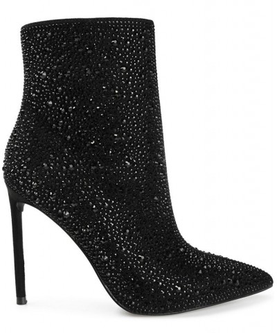 Women's Alexis Rhinestone Booties Black $52.80 Shoes