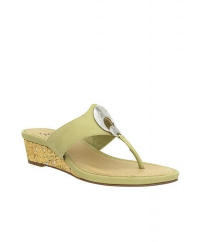 Women's Rocco Memory Foam Thong Sandal Green $40.80 Shoes