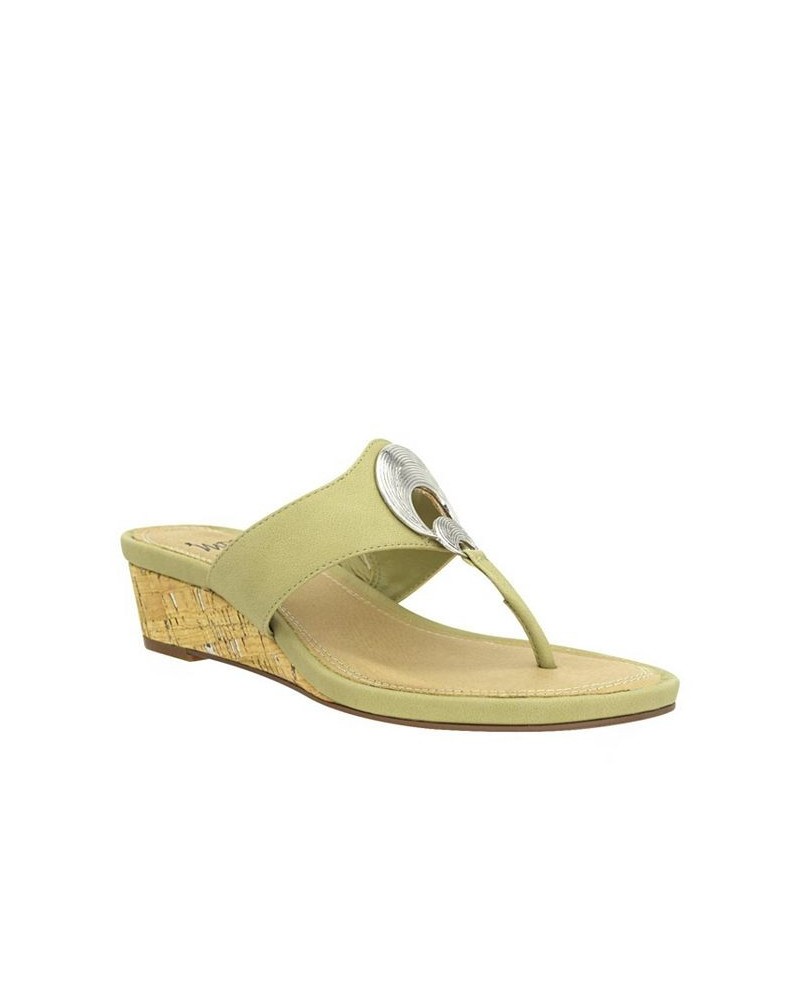 Women's Rocco Memory Foam Thong Sandal Green $40.80 Shoes