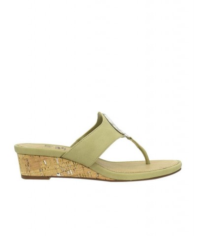 Women's Rocco Memory Foam Thong Sandal Green $40.80 Shoes