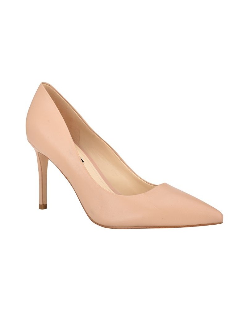 Women's Ezra Stiletto Pointy Toe Dress Pumps Tan/Beige $46.53 Shoes