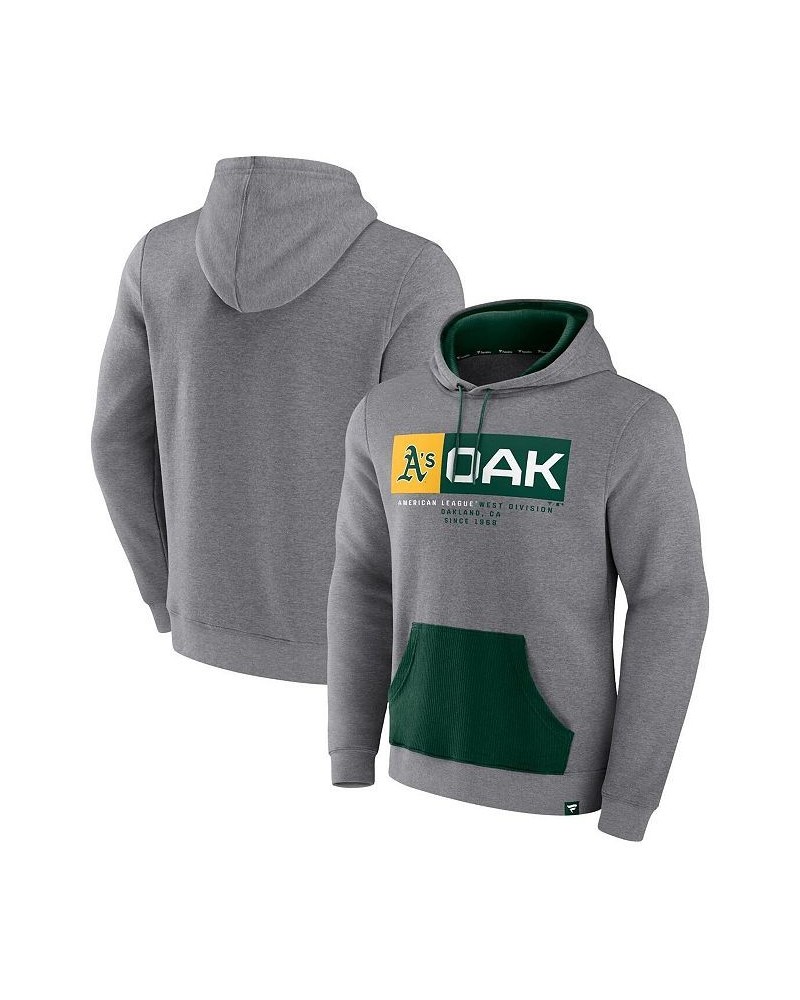 Men's Branded Heathered Gray Oakland Athletics Iconic Steppin Up Fleece Pullover Hoodie $36.75 Sweatshirt