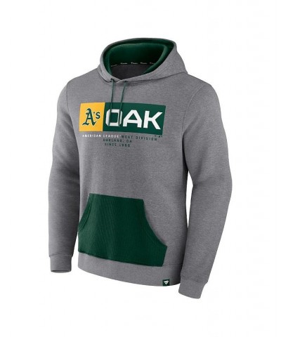 Men's Branded Heathered Gray Oakland Athletics Iconic Steppin Up Fleece Pullover Hoodie $36.75 Sweatshirt